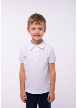 Vidoli біла футболка з коміром для хлопчика В-21381S